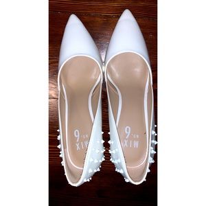 White Spikey Heels